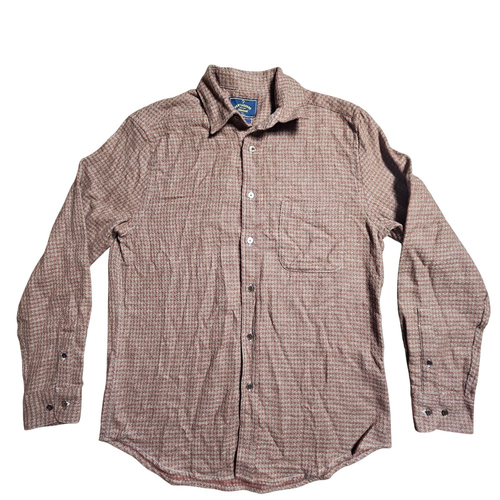 Portuguese Flannel Abstract Pied Poule Shirt Houndstooth Long Sleeve M Cotton